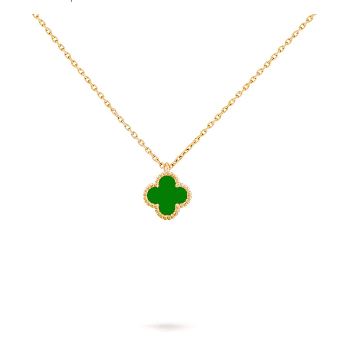 Single Clover Necklace Mini - Malachite