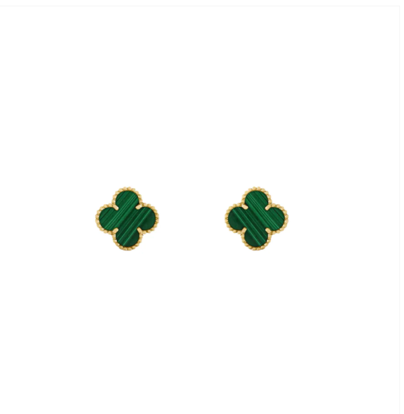 Mini Clover Earrings - Malachite