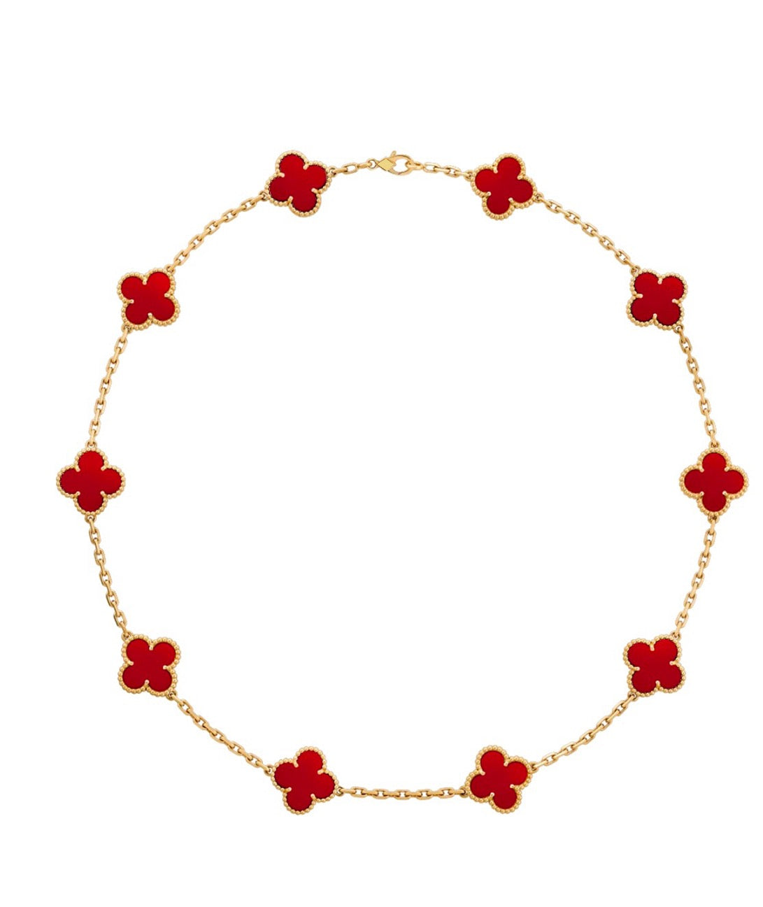 10 Clover Necklace - Carnelian