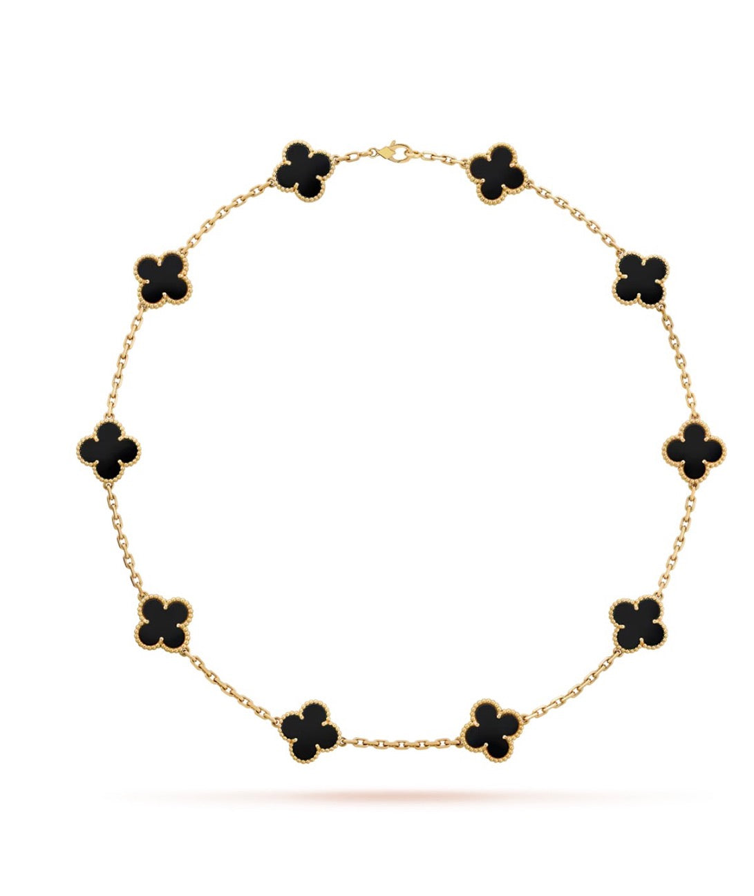 10 Clover Necklace - Onyx