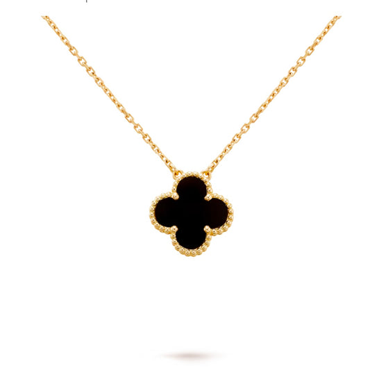 Single Clover Necklace - Onyx