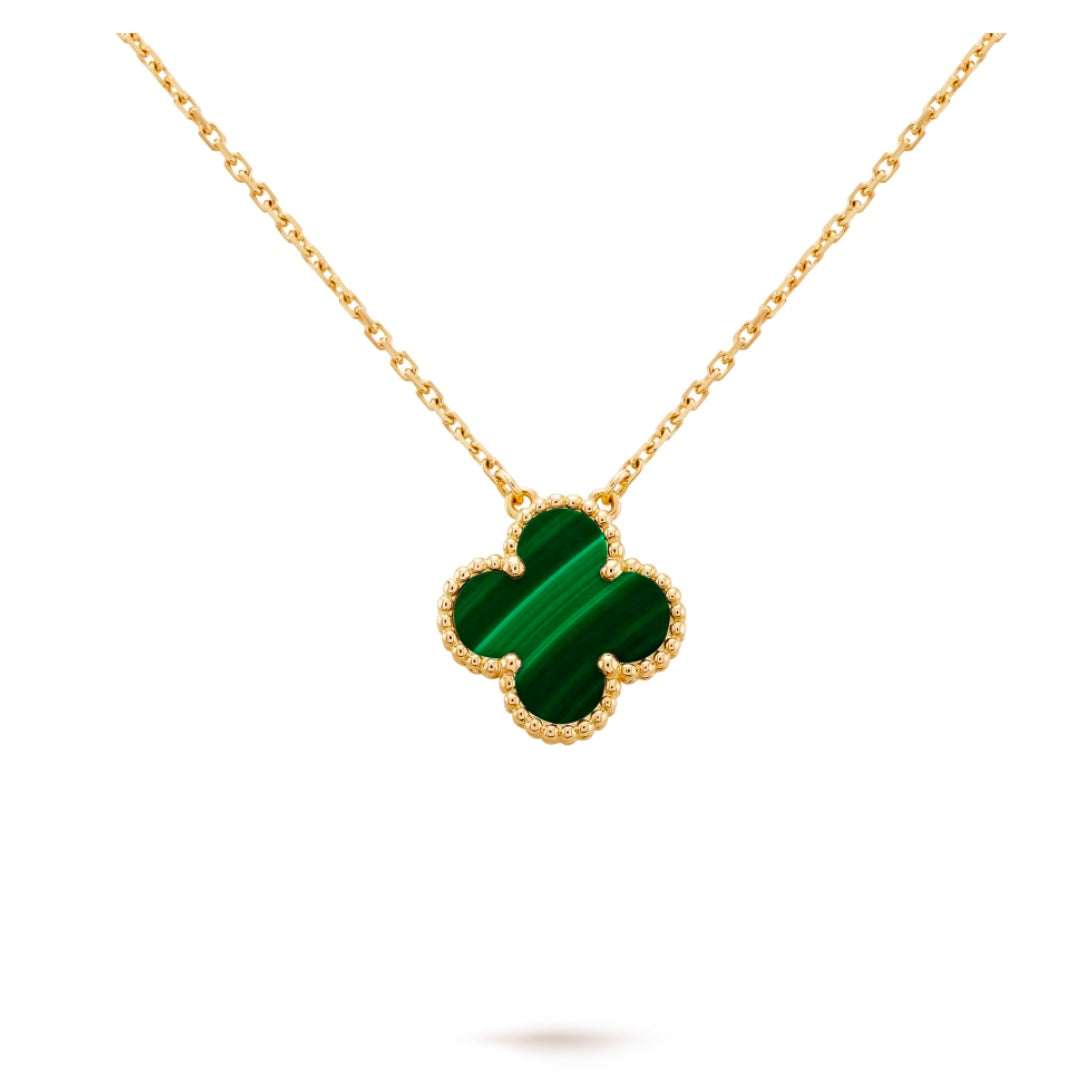 Single Clover Necklace - Malachite