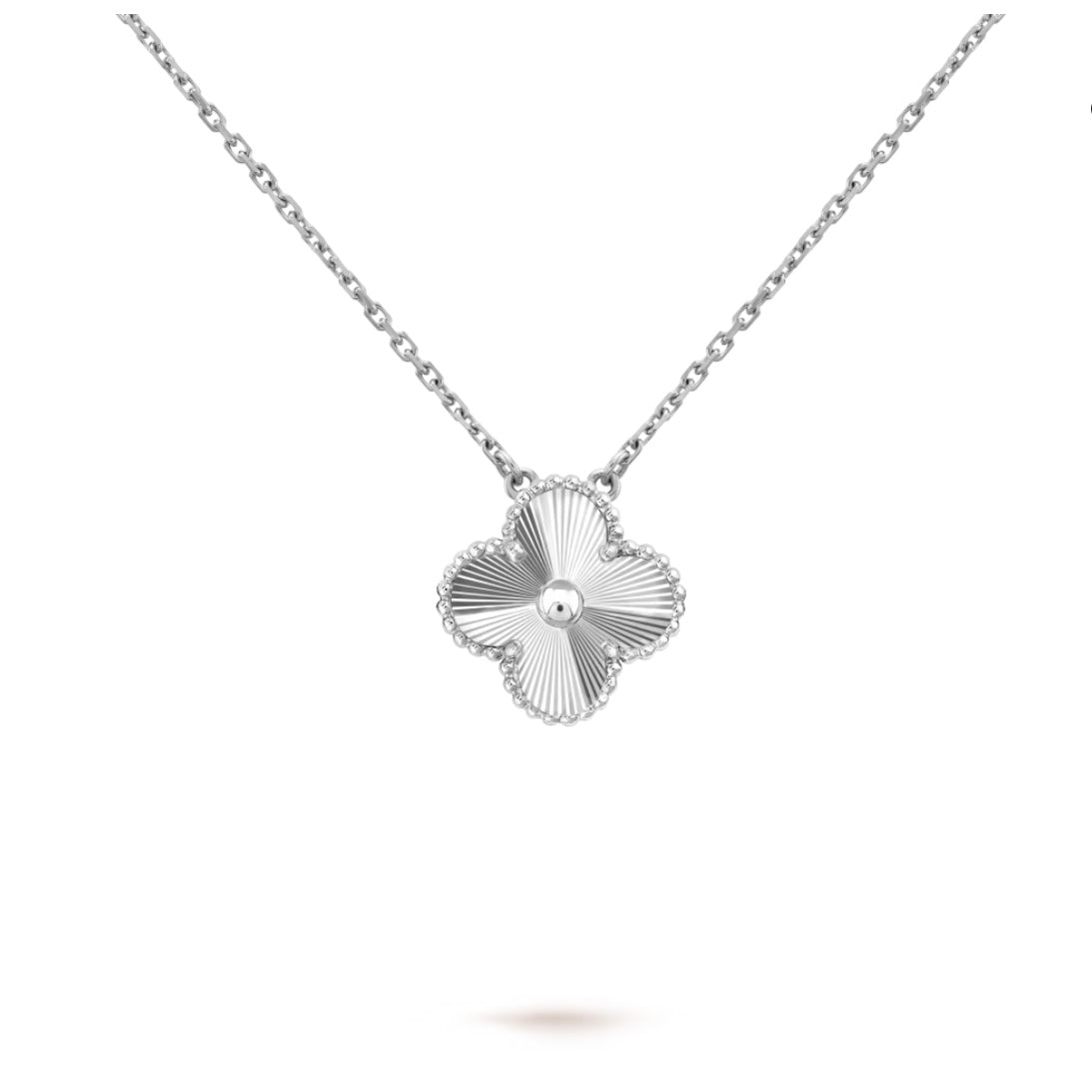 Single Clover Necklace - Solid White