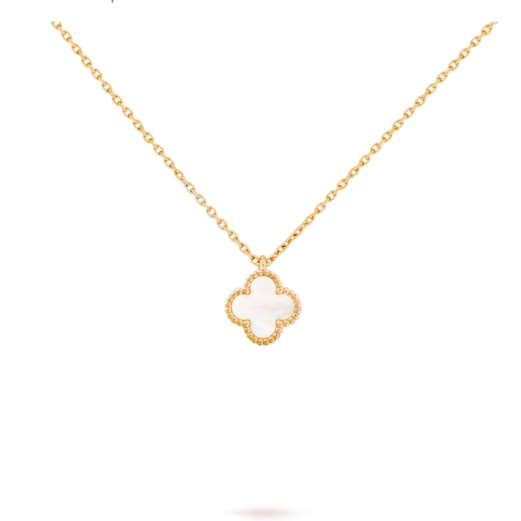 Single Clover Necklace Mini -  Mother of pearl