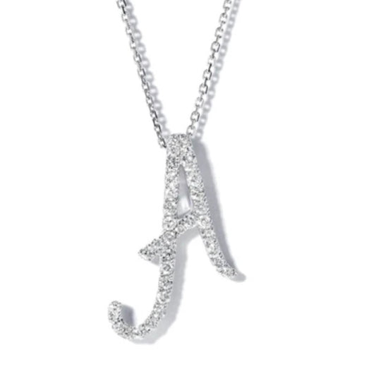 'A' Italic Round Cut Pendant