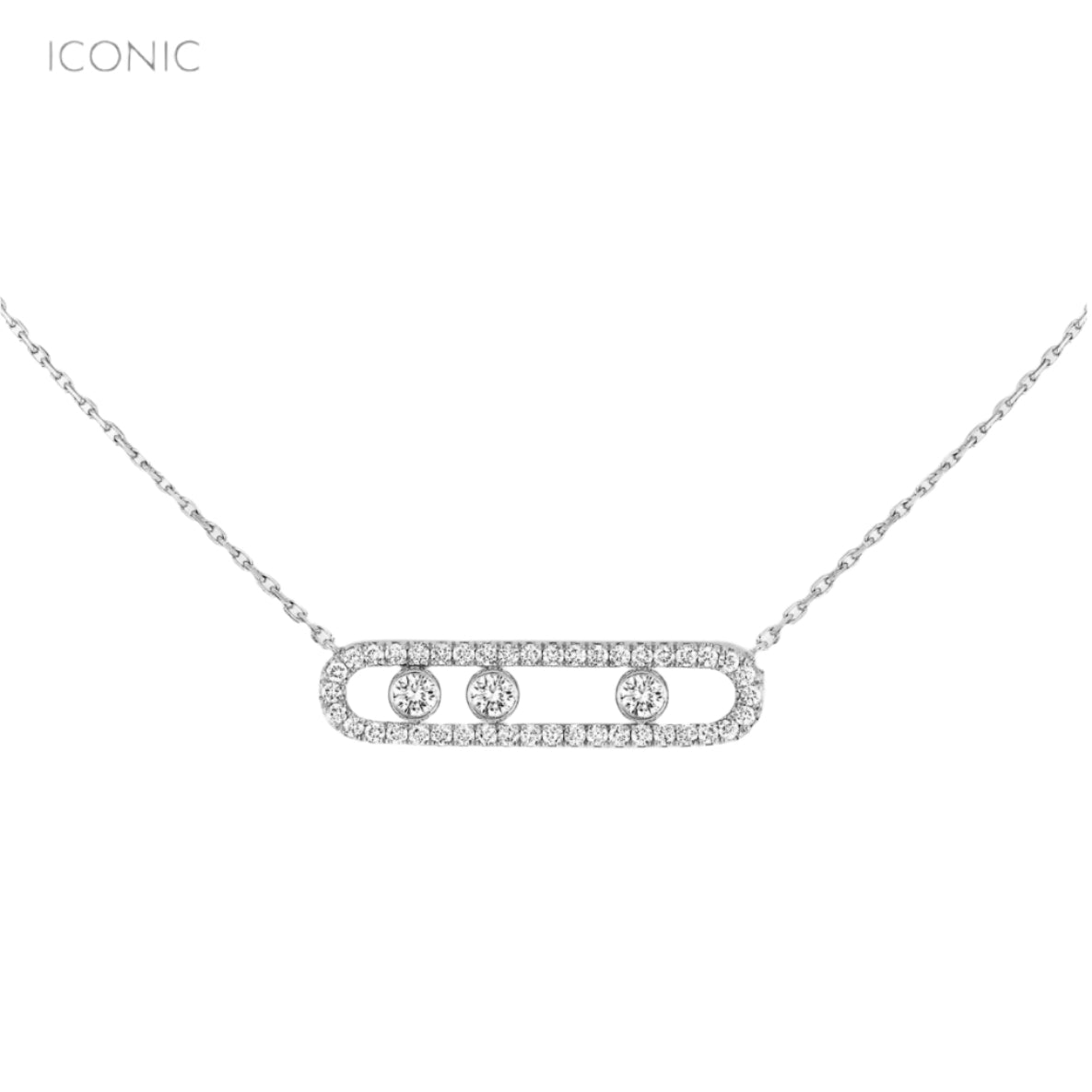 Clip Necklace - White gold