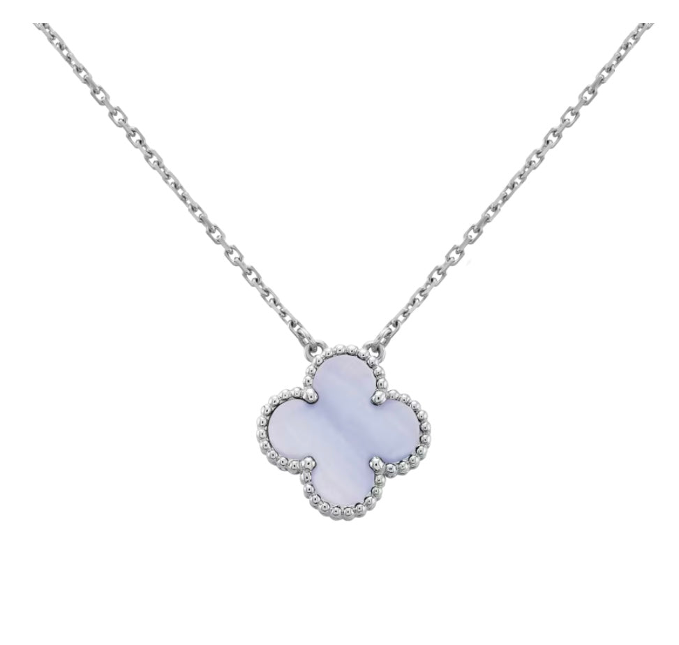 Single Clover Necklace - Chalcedony