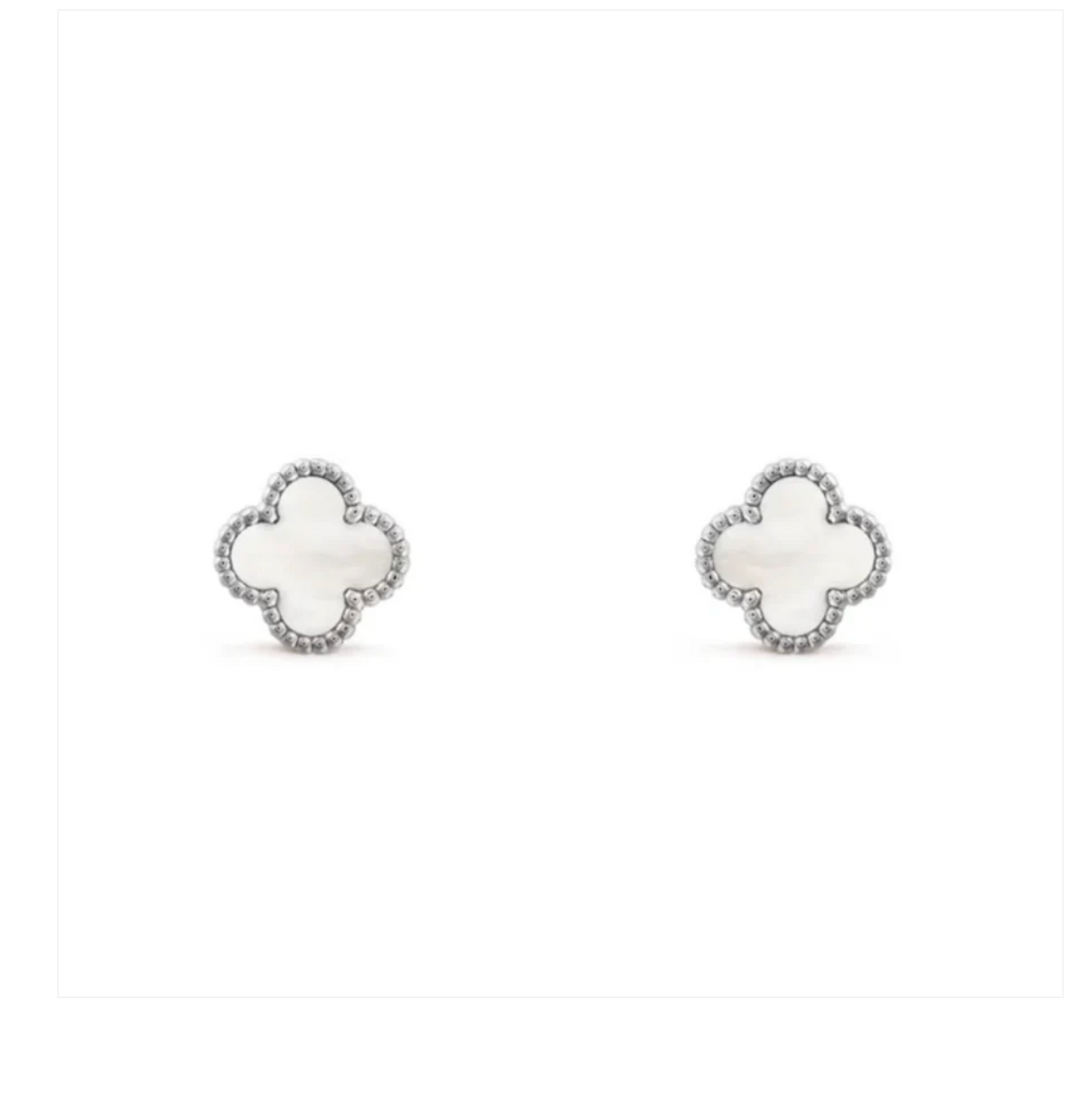 Mini Clover Earrings - White Mother of Pearl