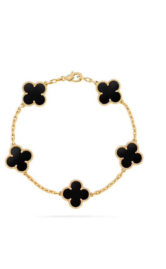 5 Clover Bracelet - Onyx